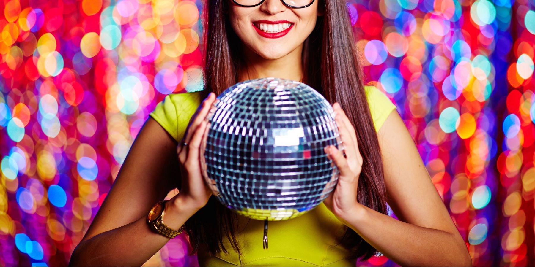 Girl holding disco ball