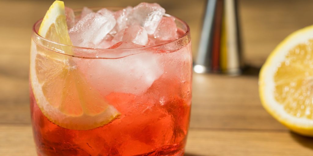 Campari Spritz with lemon