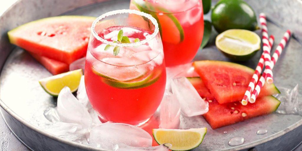 Refreshing Bourbon and Watermelon cocktails