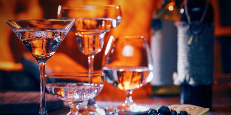 Front view of the best gin cocktails for Winter