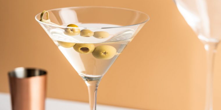 Classic Vodka Martini with Olives