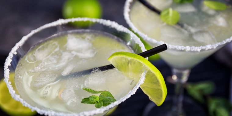 Mexican Martini with lime and mint