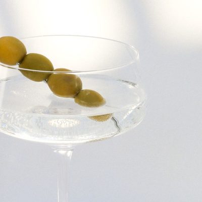 Gin Martini garnished with olives