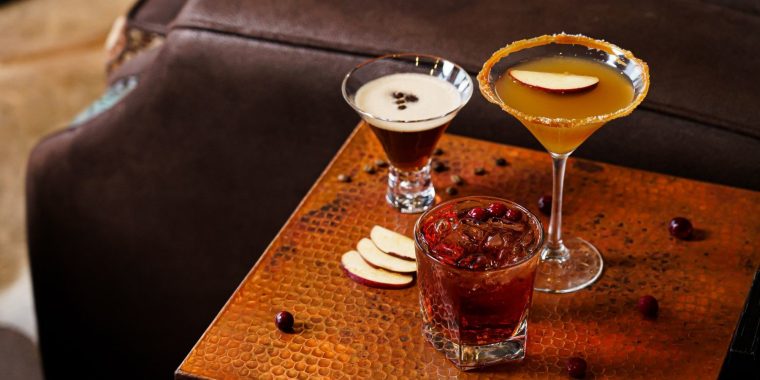 After Dinner Cocktails on Coffee Table