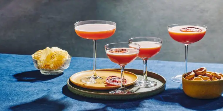 Front view of Blood and Sand Cocktails
