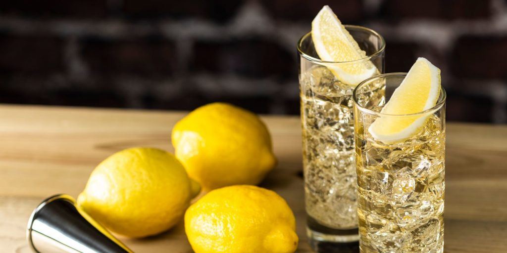 Image of Highball Cocktails garnished with lemon wedges