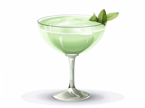 Classic illustration of a Grasshopper cocktail