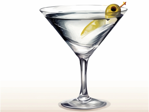 Classic illustration of a Vesper Martini