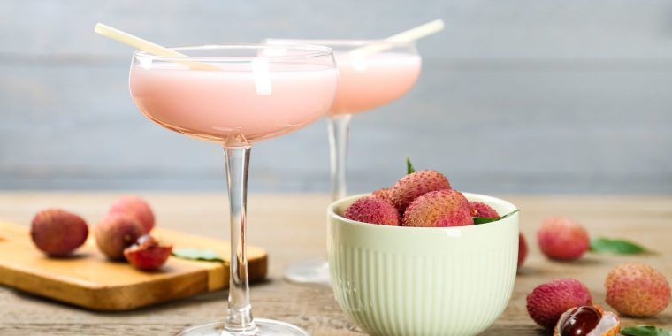 A lovely and lucious pair of Lychee Martinis