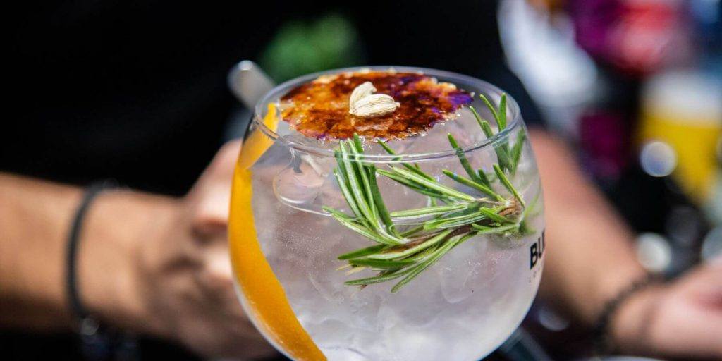 Gin Cocktail with a rosemary herb syrup and cardamom