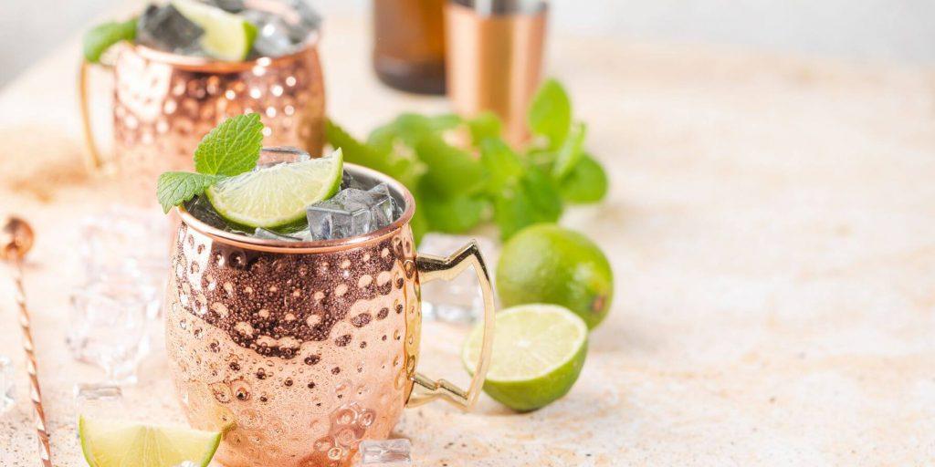 Two Caribbean Mules served in Copper mugs