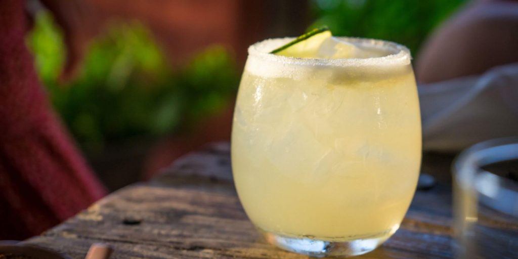 A ginger beer margarita served in a glass