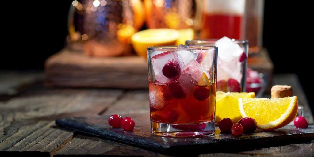 Cranberry Orange Whiskey Sour Cocktail