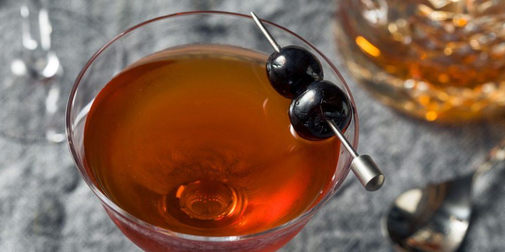 Cherries on a cocktail pick