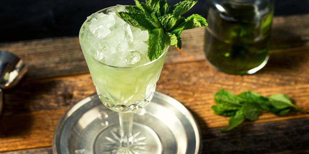 Bohemian Mule cocktail with green absinthe 