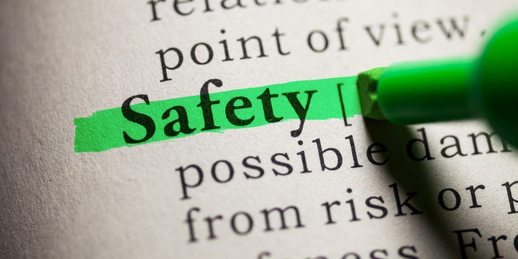 Dictionary page with the word safety highlighted