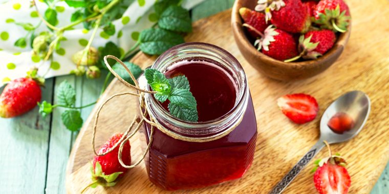 Homemade strawberry syrup for cocktails