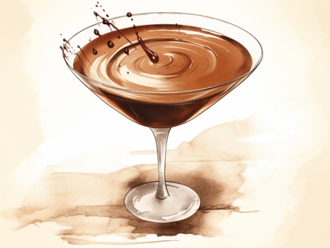Classic illustration of a Mudslide cocktail