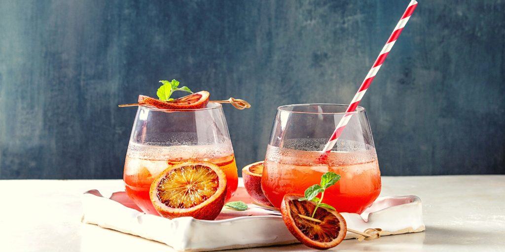 Blood orange Christmas mocktails