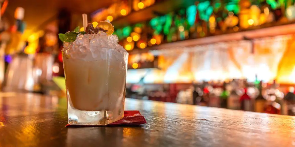 Saturn Cocktail on a Tiki bar