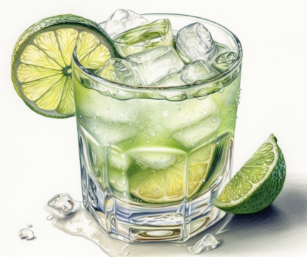 Colour pencil illustration of a Lime Margarita