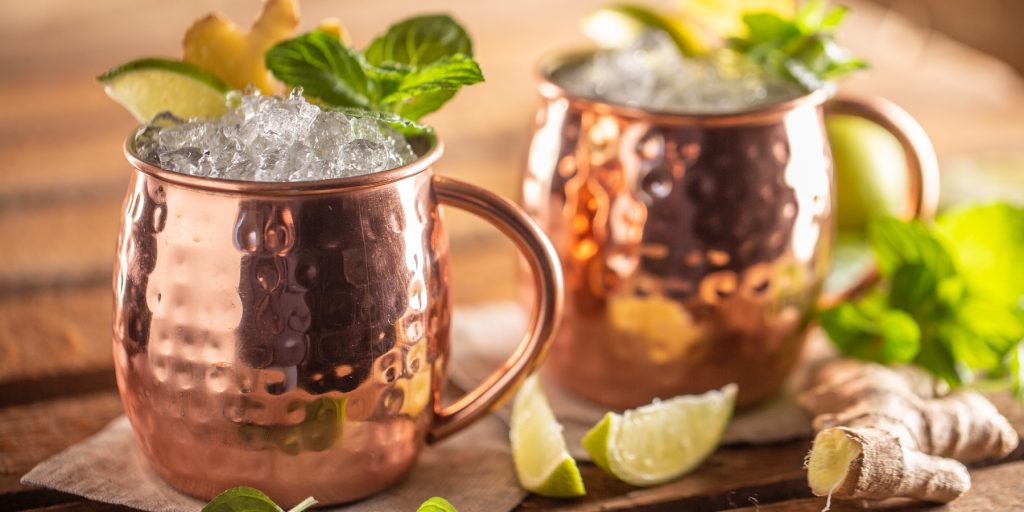 Two ginger beer cocktails