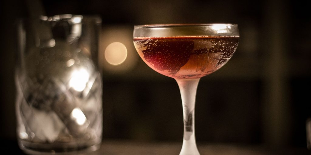 A bourbon-tinged Lion's Tail cocktail 