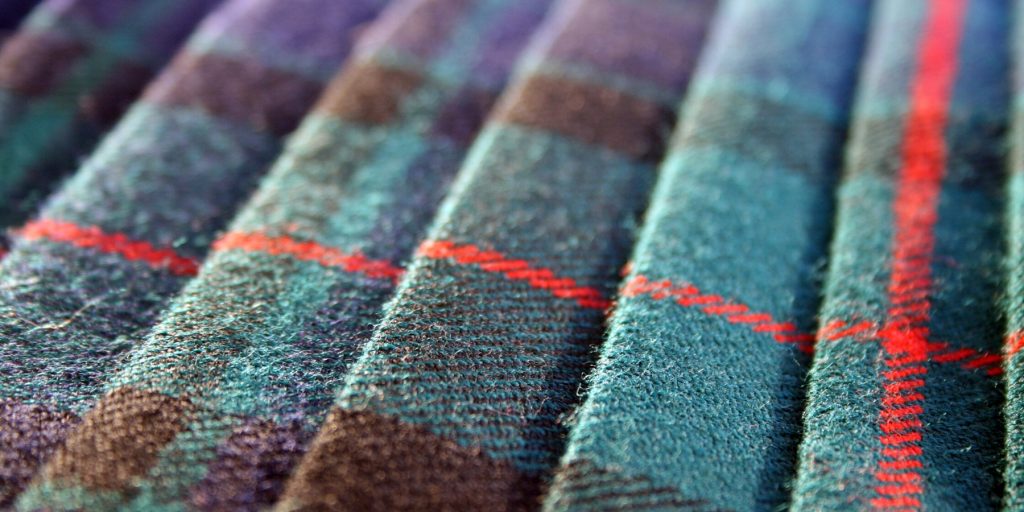Scottish tartan material