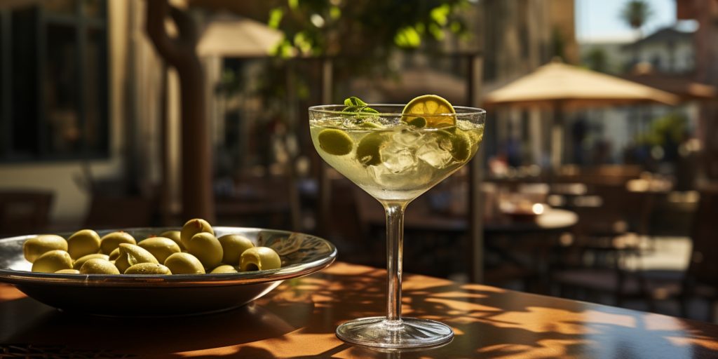 Soju martini with olives