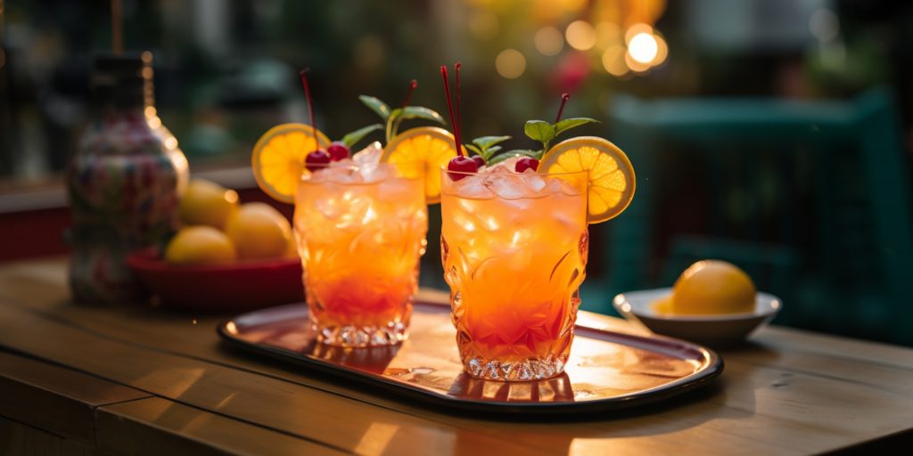 Soju Sunrise cocktails