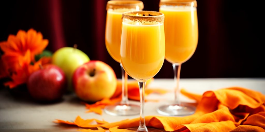 Three Pumpkin Mimosa Cocktails