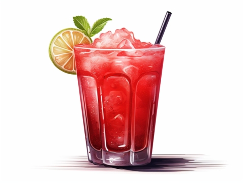 Colour illustration of a Frozen Negroni