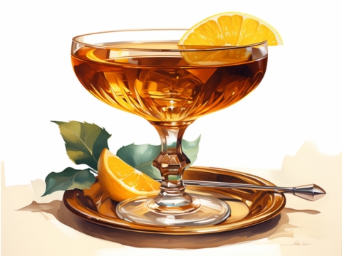 Colour illustration of a Count Mast cocktail