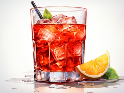 Colour illustration of a Cardinale cocktail