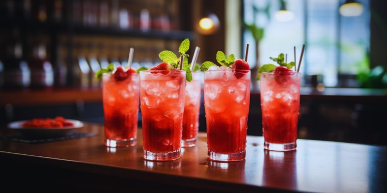 Strawberry Spiked Lemonade cocktails