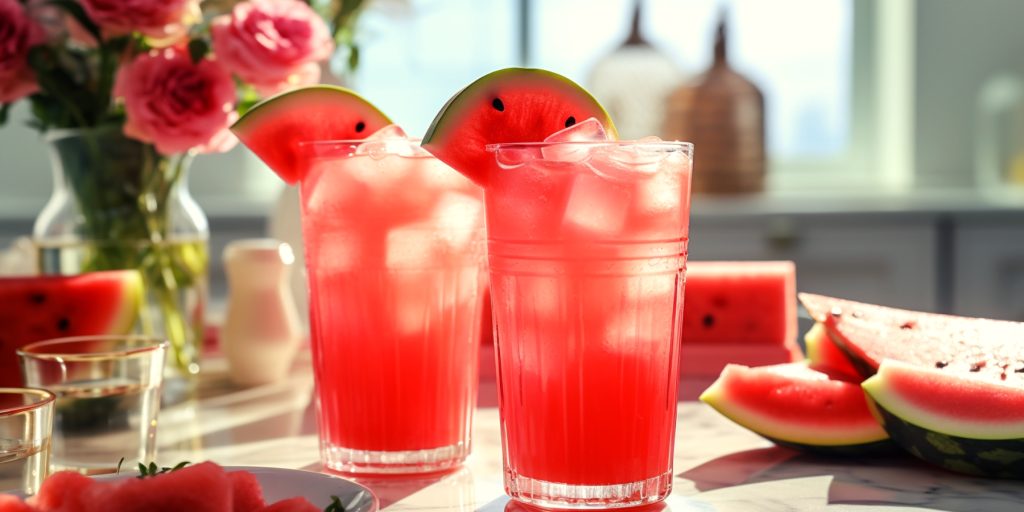 Spiked Watermelon Lemonade cocktails