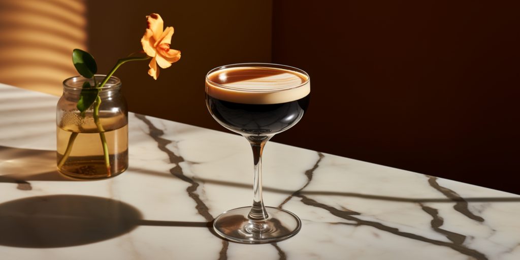 Espresso Martini in a light bright home living room environment