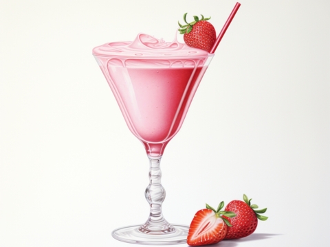Colour illustration of a Strawberry Shortcake Daiquiri