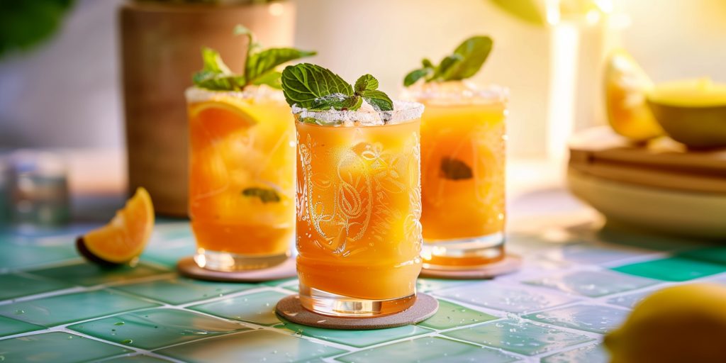 Three Fiery Golden Mango Tonic Spring Mocktails