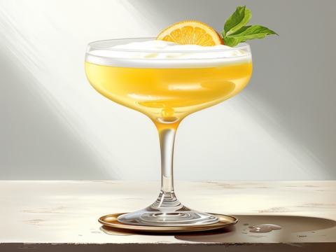 Classic colour illustration of a Pot o' Gold cocktail
