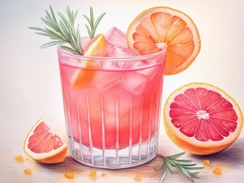 Colour illustration of a Paloma Mocktail