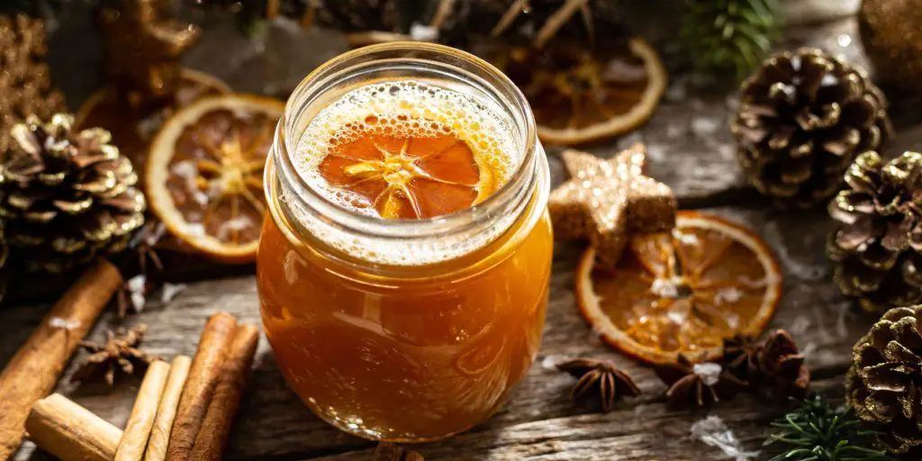 Hot Orange Buttered Rum in a jar