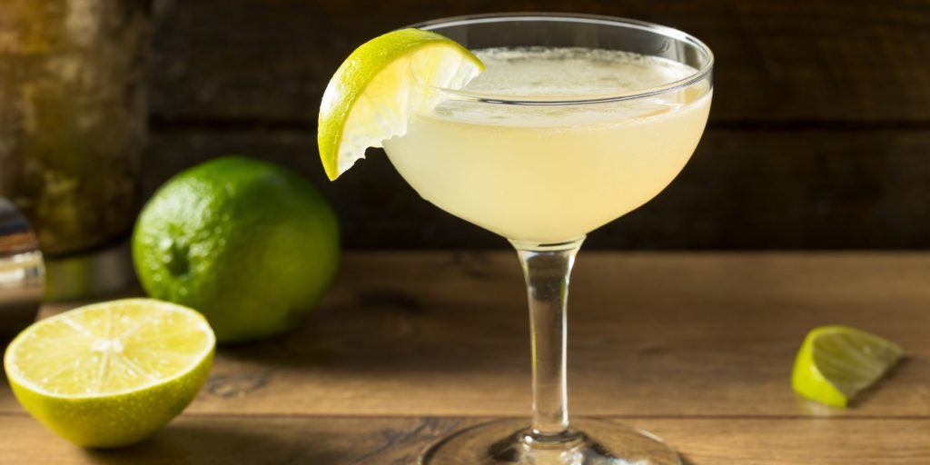 Refreshing Lime Daiquiri on a wooden table