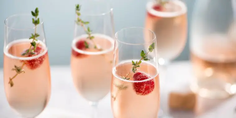 Strawberry Champagne cocktail