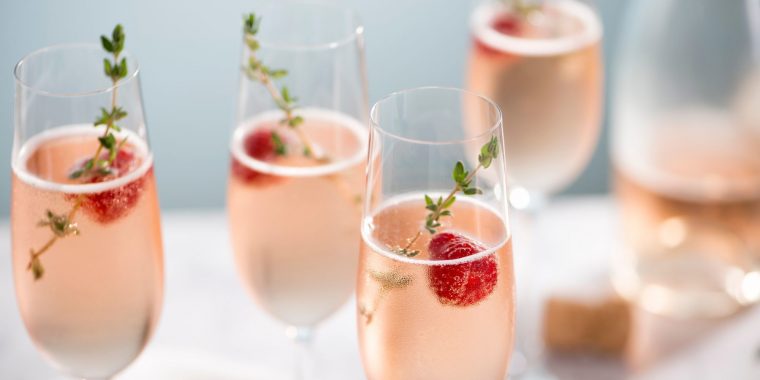 Strawberry Champagne cocktail