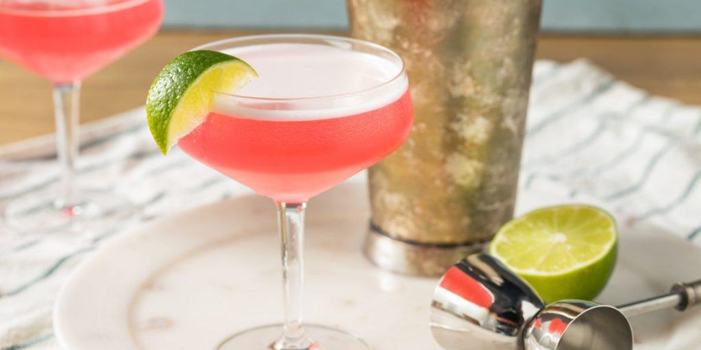 Refreshing Cold Pink Cosmopolitan Cocktail