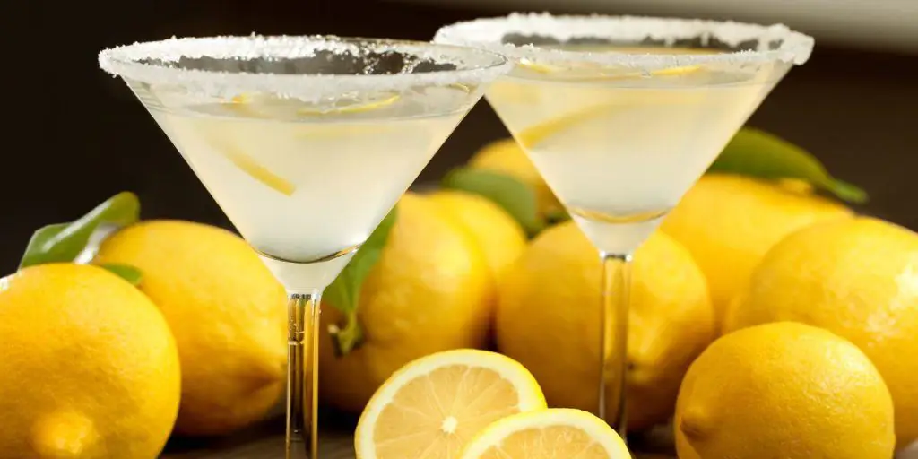 Limoncello Martinis with salt rim