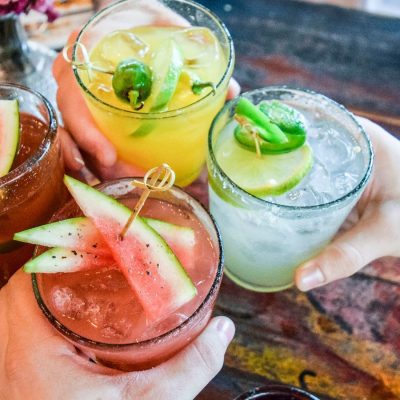 Variety of different colored Margaritas