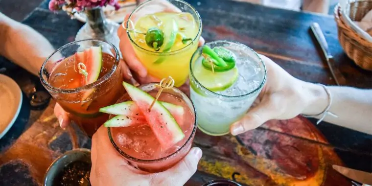 Variety of different colored Margaritas