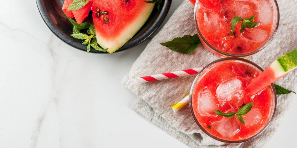 Overhead shot of a Peppermelon cocktail